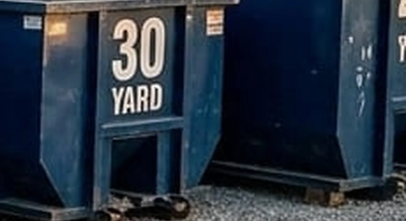 30 Yard Dumpster Rental in Baton Rouge, LA A clean, correctly-labeled 30 yard Fonte & Sons Dumpster Rental roll-off container staged at the company yard