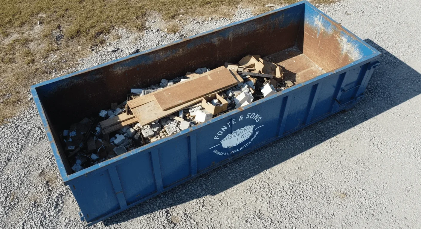 Fonte & Sons Dumpster Rental dumpster delivered for an estate cleanout project in Baton Rouge